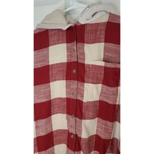 American Eagle Button up with Hoodie Flannel size‎ Large